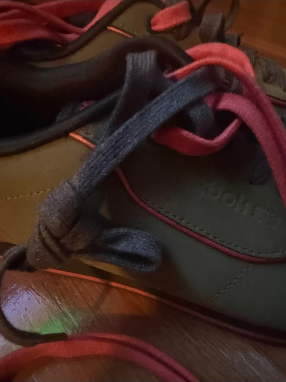 Reebok Green Sneakers with Pink Trim
